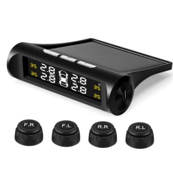 Smart Car TPMS Tire Pressure Monitoring System Solar Power Digital TMPS LCD Display USB Auto Tire Pressure Sensor