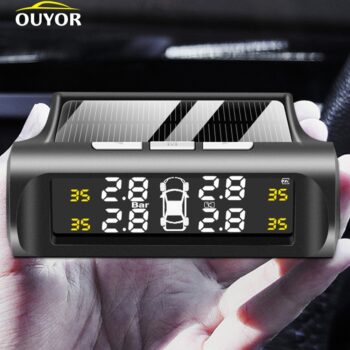 Smart Car TPMS Tire Pressure Monitoring System Solar Power Digital TMPS LCD Display USB Auto Tire Pressure Sensor