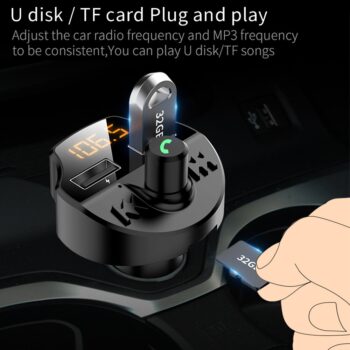 Car FM Transmitter Bluetooth 5.0 Car Mp3 Player Smart Chip T66