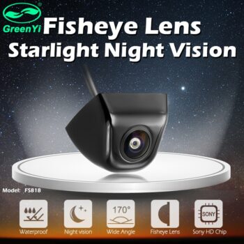 GreenYi 170 Degree Fish Eye Lens Starlight Night Vision Vehicle Rear / Front View Camera low-light level 15m visible Car Camera