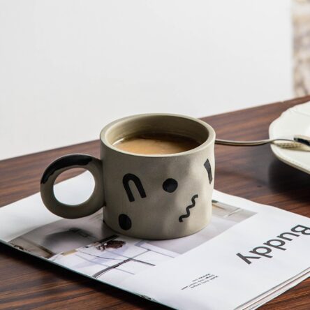 Hand-painted ceramic mugs, coffee cups, milk breakfast cups