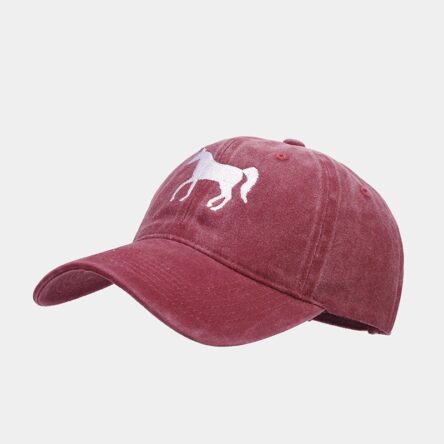 Rose Red Spur Embroidered Baseball Hat Women's Trendy Casual Versatile Duck Tongue Hat Outdoor Sports Sunshade Hat Men