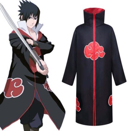 Naruto, the same style, known organization cloak, Japanese anime clothes, anime COSPLY clothes, red cloud robe