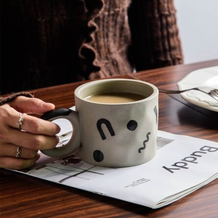 Hand-painted ceramic mugs, coffee cups, milk breakfast cups