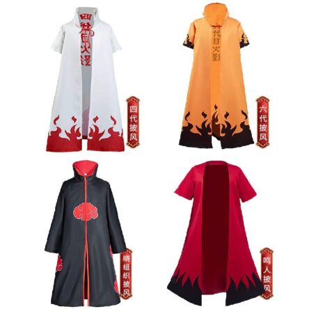 Naruto, the same style, known organization cloak, Japanese anime clothes, anime COSPLY clothes, red cloud robe