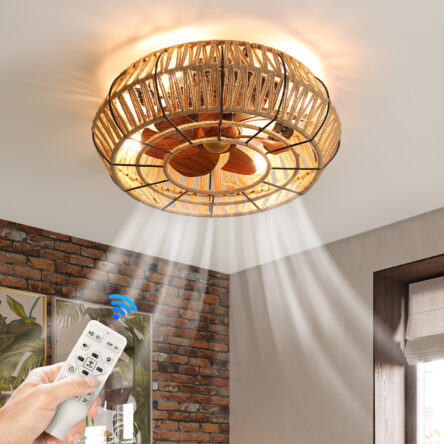 20" Rustic Style Ceiling Fan with Lights