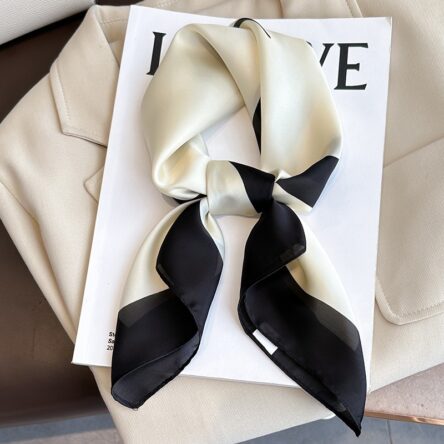 Small Square Scarf Women's Fashion Versatile Korean Edition Simple Scarf Women's French Headband Spring and Autumn