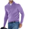 New autumn long sleeved V-neck wool zipper men's casual top polo shirt