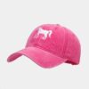 Rose Red Spur Embroidered Baseball Hat Women's Trendy Casual Versatile Duck Tongue Hat Outdoor Sports Sunshade Hat Men