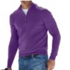 New autumn long sleeved V-neck wool zipper men's casual top polo shirt