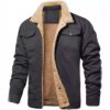 Men's jacket with plush cotton fabric, casual jacket, men's jacket