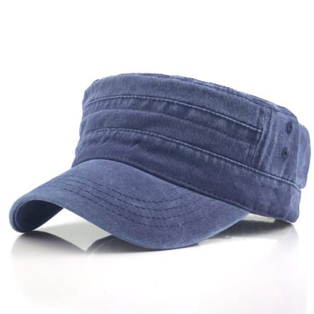 Flat top hat, solid color washed cotton duckbill hat, men's and women's seasonal hat, sunshade hat, casual hat