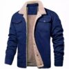 Men's jacket with plush cotton fabric, casual jacket, men's jacket