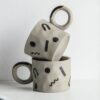 Hand-painted ceramic mugs, coffee cups, milk breakfast cups