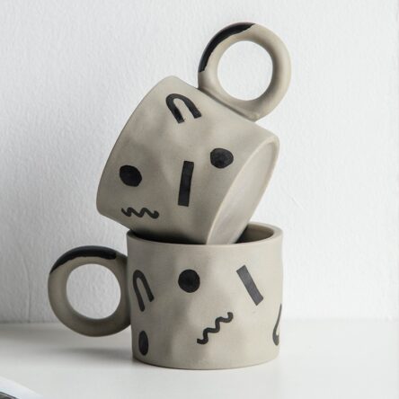Hand-painted ceramic mugs, coffee cups, milk breakfast cups