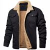 Men's jacket with plush cotton fabric, casual jacket, men's jacket