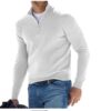 New autumn long sleeved V-neck wool zipper men's casual top polo shirt