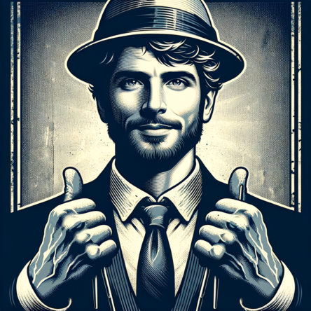 Generate a classic image with Faisal Javed reflecting hard working man who made it from the streets into a professional IT architect. Image and persona must be motivational and inspiring. Faisal is 47 years old and loves working others