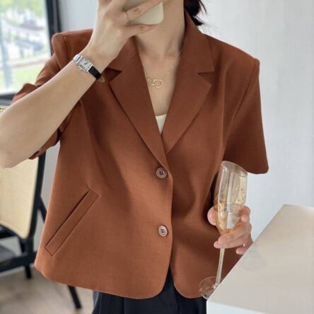 Draping short casual small suit top