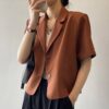Draping short casual small suit top