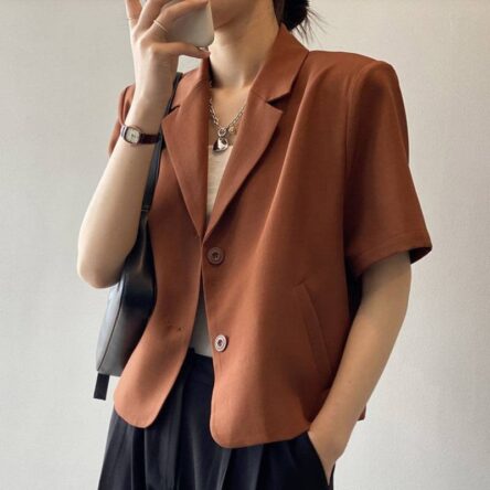 Draping short casual small suit top