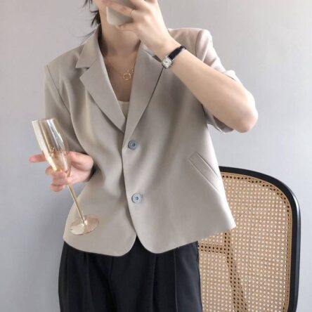 Draping short casual small suit top