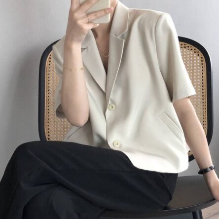 Draping short casual small suit top
