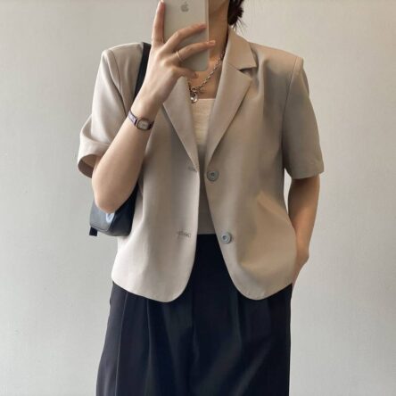 Draping short casual small suit top