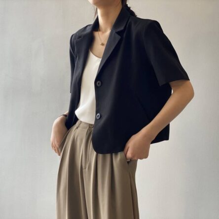 Draping short casual small suit top
