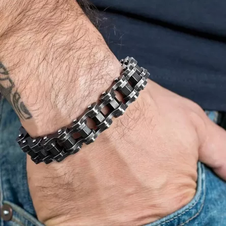 Punk jewelry European and American titanium steel men's bracelet rolling bicycle bracelet stainless steel motorcycle chain non-fading bracelet