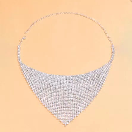 Exaggerated necklace sparkling rhinestone necklace multiple rows of personalized jewelry for women