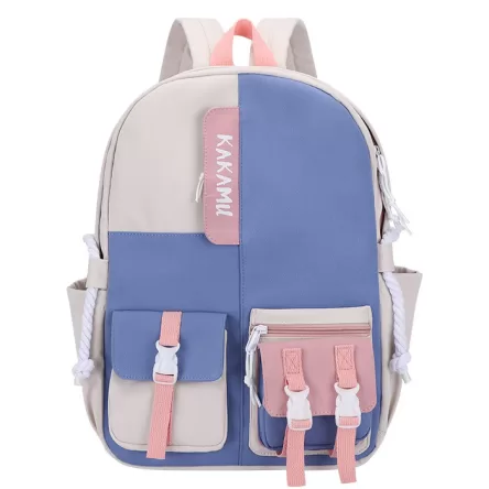 Compact Oxford Cloth School Backpack: Breathable, Wear-Resistant, Anti-Theft Design with Geometric Pattern