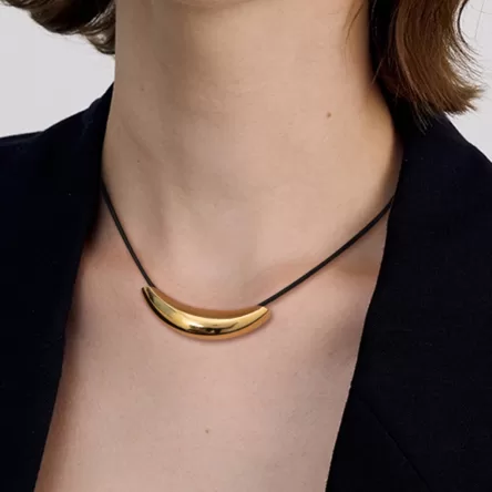 Personalized trendy design stainless steel curved tube snake bone chain necklace jewelry