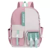 Compact Oxford Cloth School Backpack: Breathable, Wear-Resistant, Anti-Theft Design with Geometric Pattern