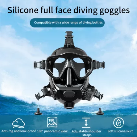 Silicone Full Face Diving Mask Diving Mirror Mask