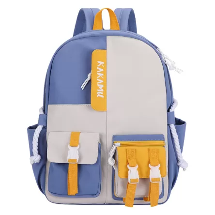 Compact Oxford Cloth School Backpack: Breathable, Wear-Resistant, Anti-Theft Design with Geometric Pattern