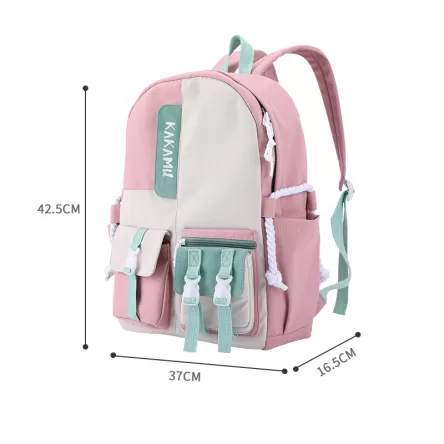 Compact Oxford Cloth School Backpack: Breathable, Wear-Resistant, Anti-Theft Design with Geometric Pattern