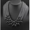 Fashion clavicle chain multi-layer woven fringe women's necklace accessories