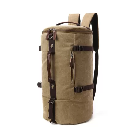 Travel Backpack Canvas Duffel Cylinder Bag Mountaineering Hiking Backpack