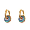 Retro painted daisy patterned titanium steel non fading jewelry set for women's necklaces