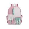 Compact Oxford Cloth School Backpack: Breathable, Wear-Resistant, Anti-Theft Design with Geometric Pattern