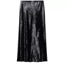 Women's beaded midi skirt with sequin half skirt