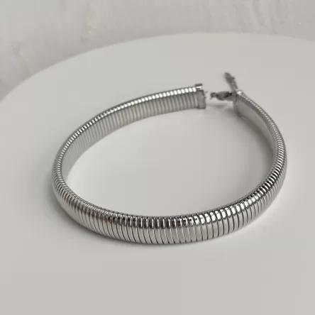 INS Titanium Steel Gypsy Elastic Choker Gold and Silver Necklace