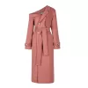 Double Woolen Coat Woman's Upmarket Coat One Shoulder Overcoat