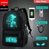 Student School Backpack Anime Luminous USB Charge Laptop Computer Backpack For Teenager Anti-theft Boys School Bag