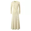 Apricot temperament fashionable slim fit slit knit dress - Faisal Store