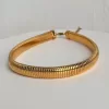 INS Titanium Steel Gypsy Elastic Choker Gold and Silver Necklace