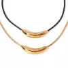 Personalized trendy design stainless steel curved tube snake bone chain necklace jewelry