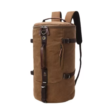 Travel Backpack Canvas Duffel Cylinder Bag Mountaineering Hiking Backpack