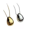 French retro European and American niche design egg-shaped water drop pendant necklace minimalist advanced cold style silver egg